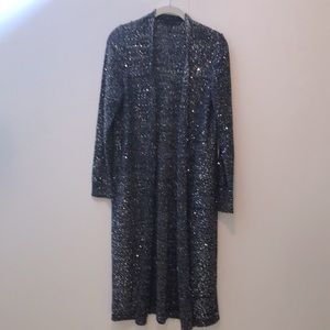 Open Front Navy Cardigan/Sweater Midi